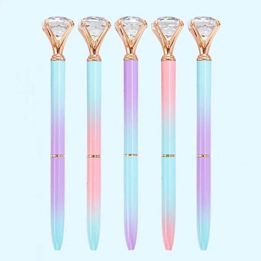 Cotton Candy, Gradient Color Diamond Pens, Medium Tip, Ball Point Pen, Set Of 4 - Picture 15 of 15